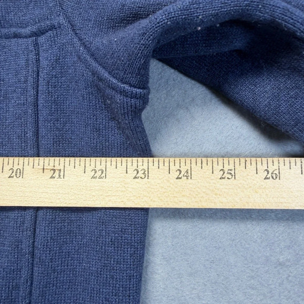 LL‎ Bean Mens XL Sweater Fleece Pullover Blue Snap Mock Neck 298050 Regular Fit